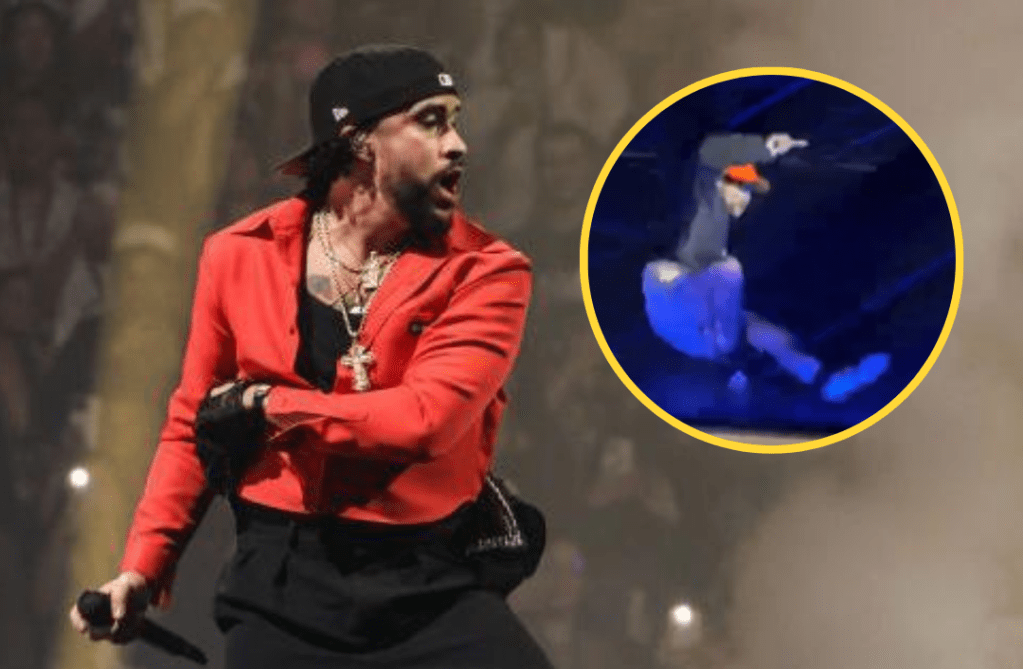 Bad Bunny sufre una fuerte caída durante su concierto en Ciudad de&nbsp;México